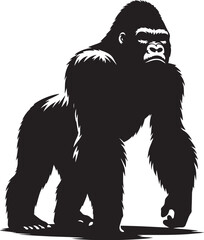 Gorilla Silhouette isolated on white background Minimalist gorilla vector shape