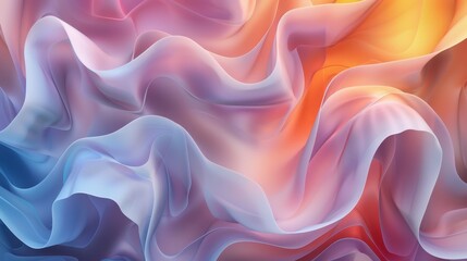 Obraz premium Colorful fabric folds create an elegant, fluid appearance with soft pastel hues blending harmoniously