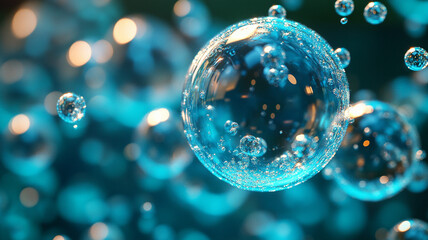 Liquid. Bubbles from the water.