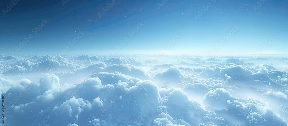 Aufkleber Blurred surface of an empty sky Blue sky backdrop scattered with small clouds Abstract background of a cloudy blue sky Selective focus idea Nature cloud abstract blue hue overcast copy space future h