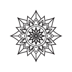 Mandala pattern or Simple Floral Ideas for Coloring book page