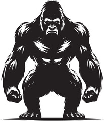 Gorilla Silhouette isolated on white background Minimalist gorilla vector shape