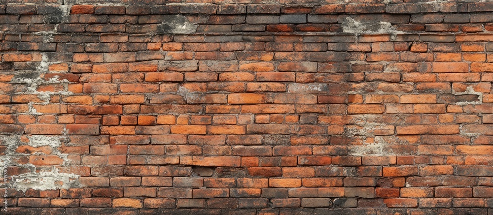 Poster Old brick wall backdrop in Sukhothai. with copy space image. Place for adding text or design