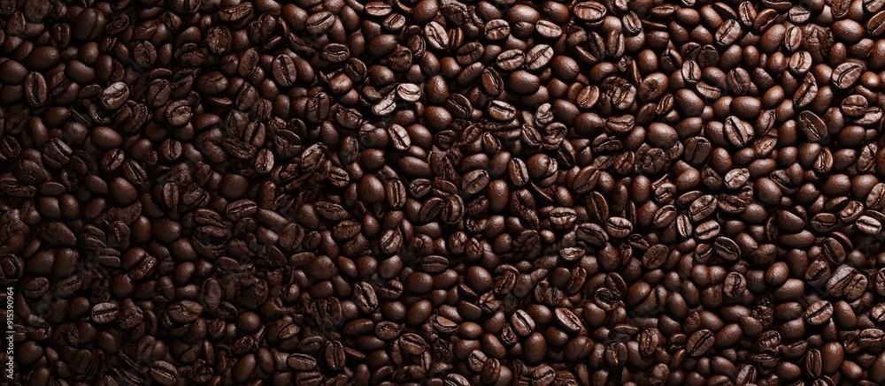 Leinwandbilder Texture of coffee beans Concept of a coffee background. with copy space image. Place for adding text or design