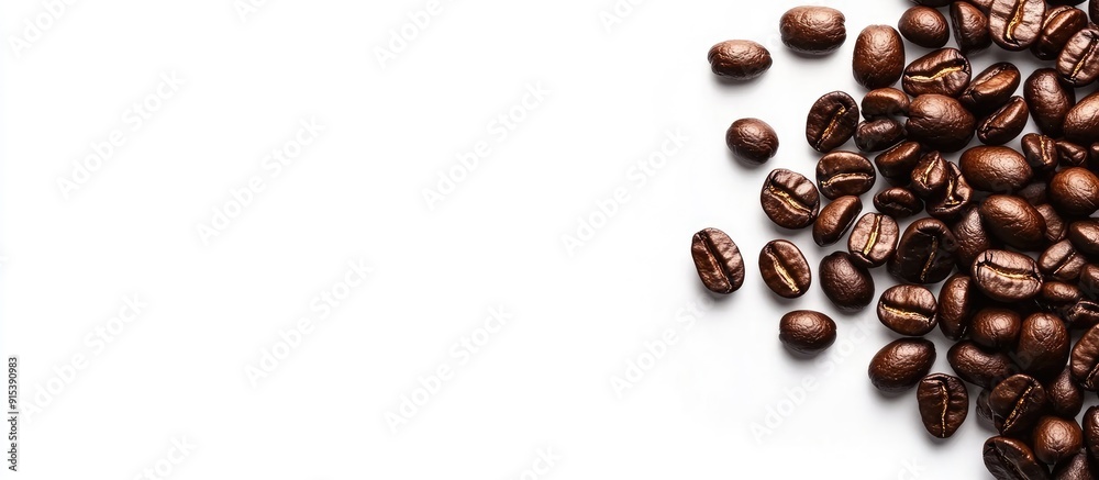 Aufkleber coffee beans separated on a white background. with copy space image. Place for adding text or design