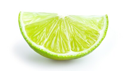 Lime Wedge Isolated on White Background