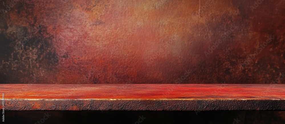 Aufkleber Background of a red and rusty steel table with copy space