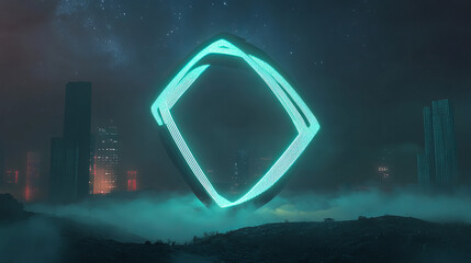 Organic, fluid shape with smooth curves and vibrant color gradients, morphing in front of a digital grid background that pulses with energy, evoking a high-tech digital realm 