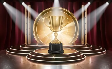 Hollywood-Style Awards Night with Luxurious Golden Trophy