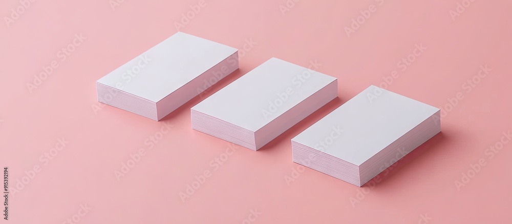 Poster images of business cards mock up for corporate identity set against a pink background suitable for p