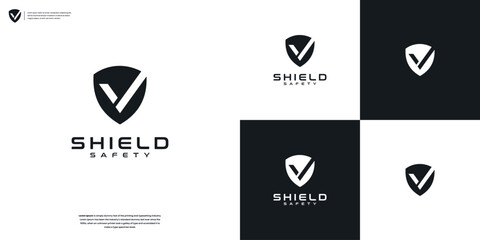 Shield Security Logo Protection Symbol Vector Logo Design Inspiration