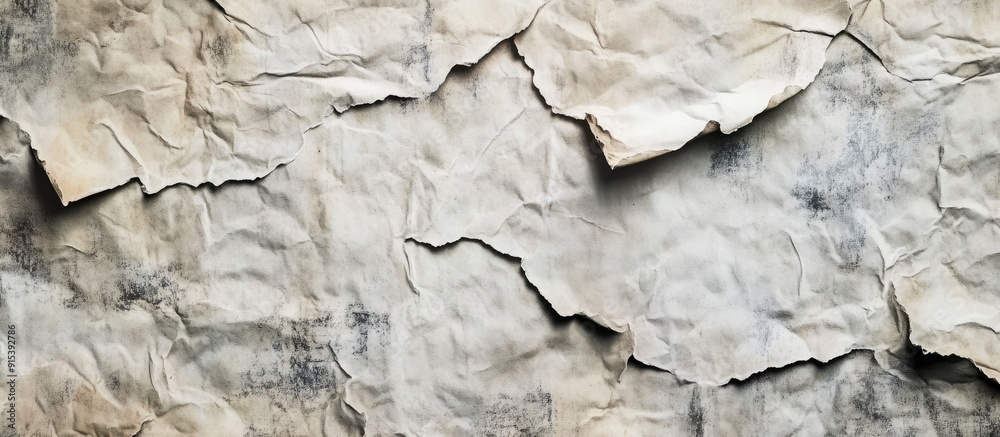 Poster wrinkled creased posters with a grunge paper texture blank aged ripped and torn street billboard pos