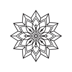 Mandala pattern or Simple Floral Ideas for Coloring book page