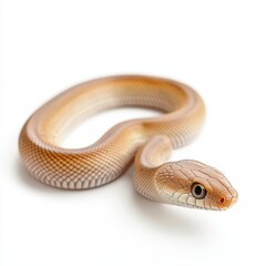 Fototapeta premium African house snake on a white background showcasing its smooth scales and unique coloration