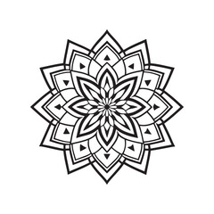 Mandala pattern or Simple Floral Ideas for Coloring book page