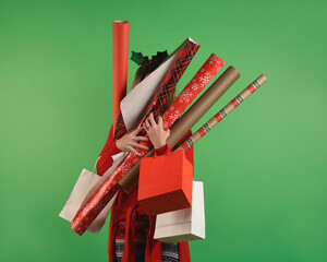 Woman Holding Wrapping Paper
