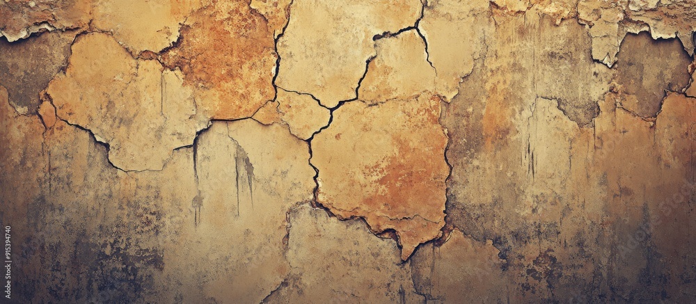 Aufkleber Cracks and stains on a retro textured backdrop. with copy space image. Place for adding text or design