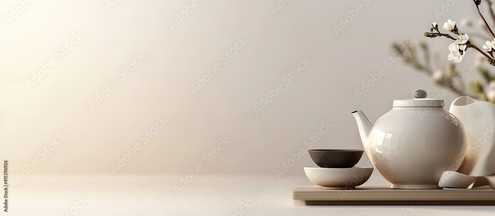 Aufkleber korean traditional beverage sujeonggwa along with food. with copy space image. place for adding text