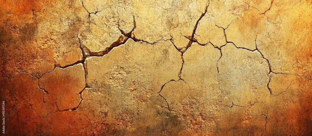 Poster Cracks and stains on a retro textured backdrop. with copy space image. Place for adding text or design