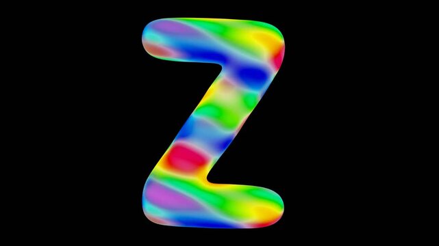 Gradient alphabet letter z isolated on black background