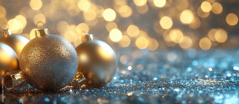 Aufkleber Christmas decorations on an abstract backdrop. with copy space image. Place for adding text or design
