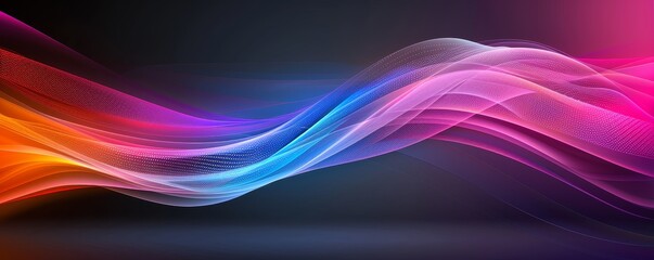 Fototapeta premium Abstract Blue and Pink Gradient Dots Wave Technology Background