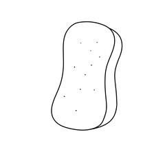 A white and black drawing of a sponge