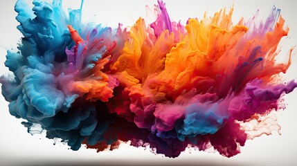 Fototapeta premium Color splash Holi powder paints round border isolated on transparent background colorful cloud or explosion, decorative vibrant dye for traditional indian festival Realistic 3d vector illustration 