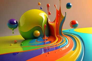 Fototapeta premium EXPLOSION OF COLORED PAINTS 13
