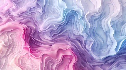 Fototapeta premium Soft pastel colors blend in harmonious, flowing waves creating a tranquil abstract effect
