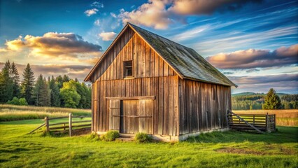 Rustic small wooden barn house in a countryside setting, wooden, barn, house, rustic, countryside, small, cabin, architecture, vintage