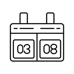 scoreboard  line icon with white background vector stock illustration