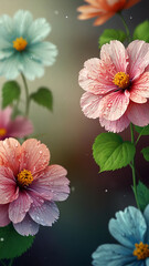 Beautiful colorful flowers vertical background