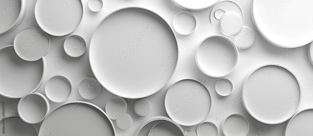 Leinwandbilder Abstract white background featuring circles. with copy space image. Place for adding text or design