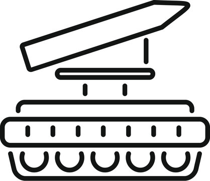 recommend clip art: Simple line art of a military tank launching a rocket missile