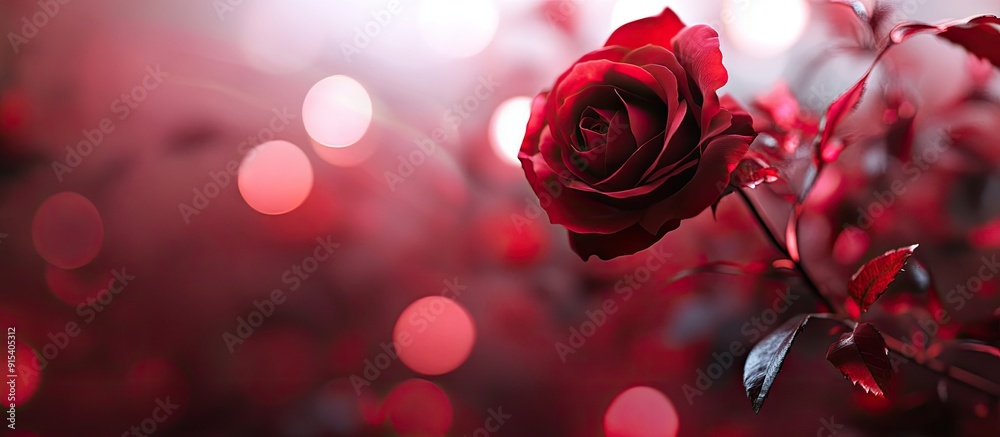 Poster a blurred rose during the month of love. with copy space image. place for adding text or design