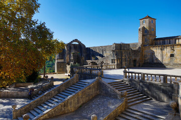 Portugal Tomar Monastery of the Knights of Christ on a sunny autumn day