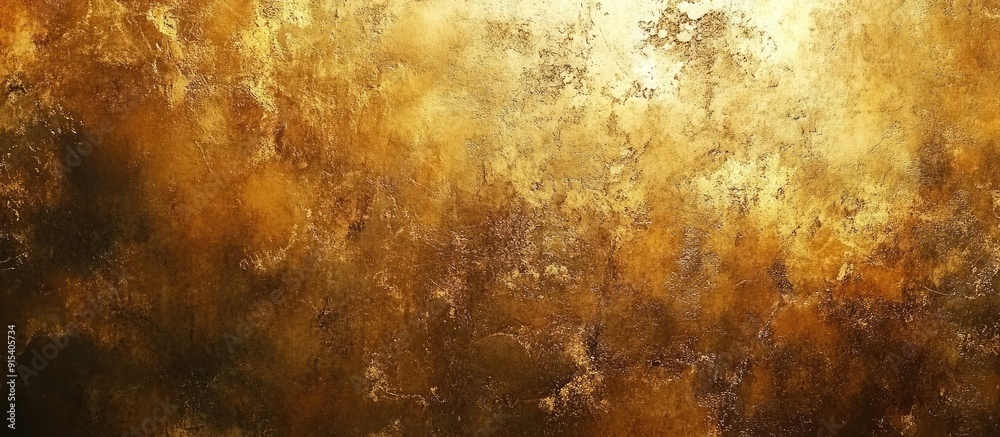 Poster Golden grungy wall background or texture. with copy space image. Place for adding text or design