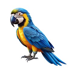 Obraz premium blue and yellow macaw isolated on white background