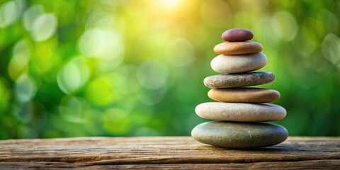 Obraz premium A zen stone stack symbolizing balance and harmony , harmony, equilibrium, stability, symmetry, peace, mindfulness