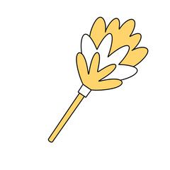 A yellow and white flower with a long handle