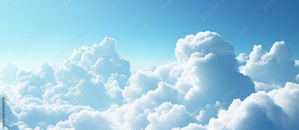 Aufkleber Deep blue sky with fluffy clouds. with copy space image. Place for adding text or design