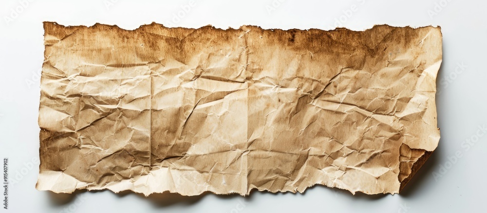 Aufkleber Aged paper isolated on a white background. with copy space image. Place for adding text or design