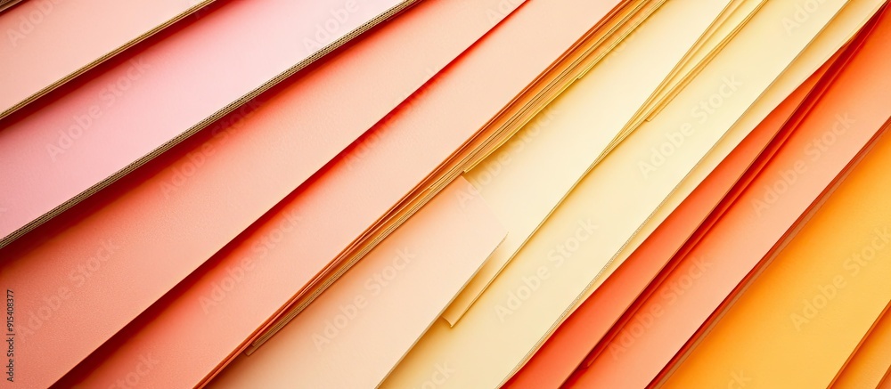 Poster office an orange copyspace background with numerous cardboard sheets in pastel striped colors this r