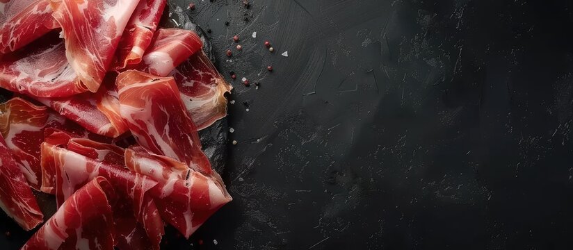 Jamon iberico Spanish ham tapas Vertical copyspace