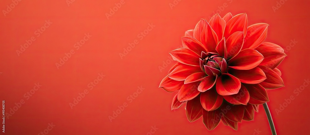 Leinwandbilder A red flower Open space for text. with copy space image. Place for adding text or design