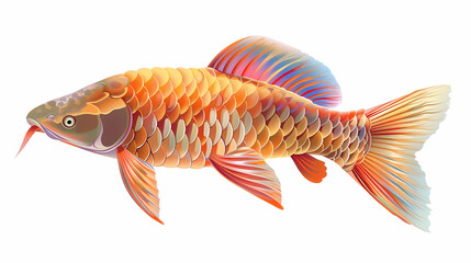 Fototapeta premium 3D Arowana fish in white background vector image