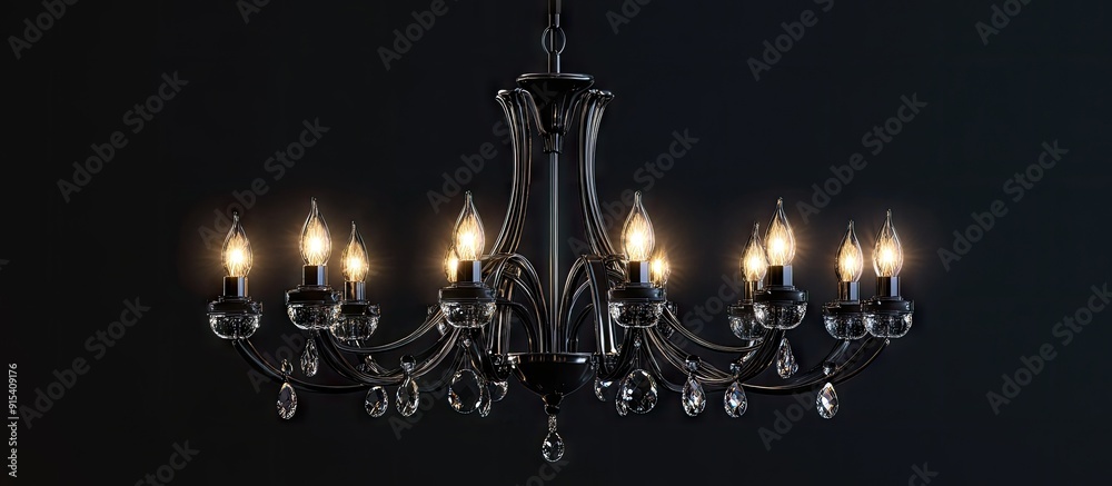 Poster Ceiling chandelier. with copy space image. Place for adding text or design