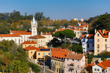 Portugal Sintra Paco Real Palace on a sunny autumn day