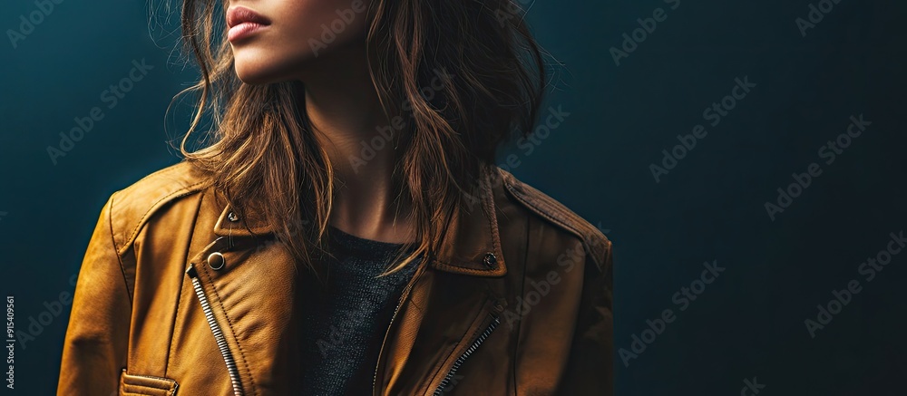Poster woman wearing clothes. with copy space image. place for adding text or design